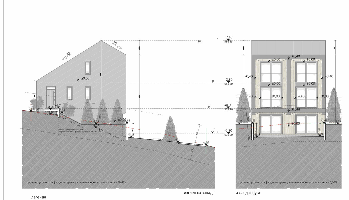 West and South elevations of Tornik View